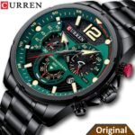 Curren 8395 Chronograph Waterproof Men’s Watch -Black Green - Image 2