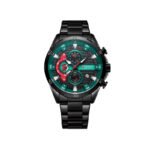 Curren 8402 Stainless Steel Chronograph Watch for Men -Black Green