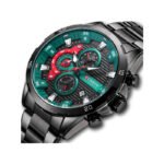 Curren 8402 Stainless Steel Chronograph Watch for Men -Black Green - Image 2
