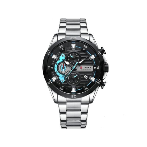 Curren 8402 Chronograph Men’s Watch–Silver Black
