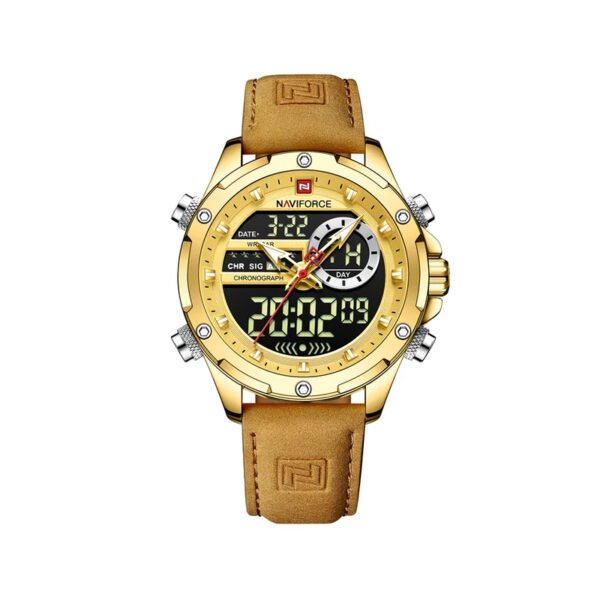 Naviforce 9208 L Quartz Men’s Watch–Golden