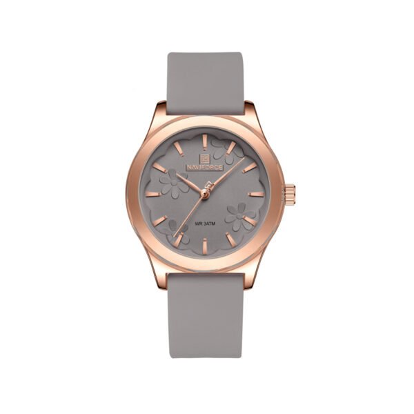 Naviforce Wristwatch Silicone Rubber Bracelet Casual for Women (NF5051)-Grey