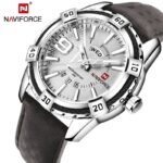 Naviforce NF9117 Casual Quartz PU Leather Men’s Watch–White Coffee - Image 2