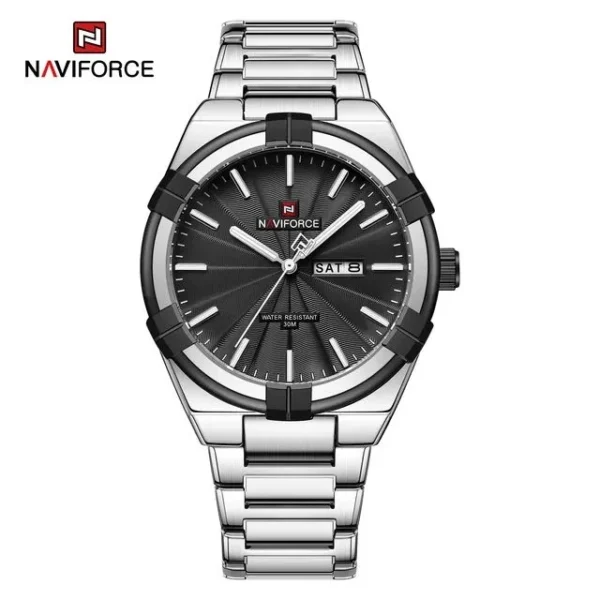 NAVIFORCE NF9218 Watch Men Stainless Steel Silver Black