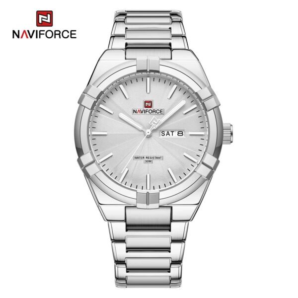 NAVIFORCE NF9218 Silver Stainless Steel Analog Watch For Men - Silver