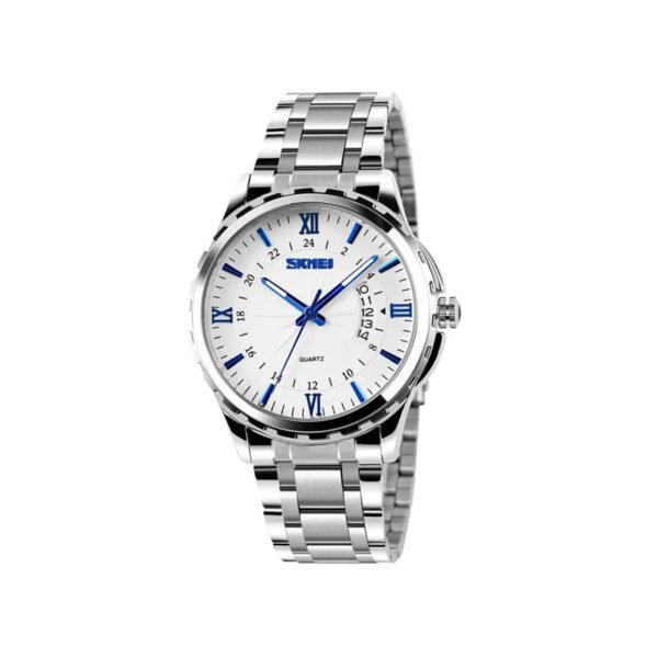 SKMEI 9069 High Quality Stainless Luminous Steel Quartz Watch For Men - Silver
