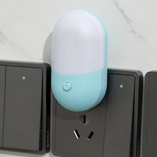 Led Mini Night Light Switch Plug-In Led Light Eye Protection Night Light Lamp Use For Bedside Baby Feeding Living Room Sky Blue Colour