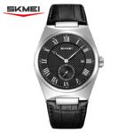 SKMEI 9390 Luxury Men’s Roman Dial Quartz Watch- Black