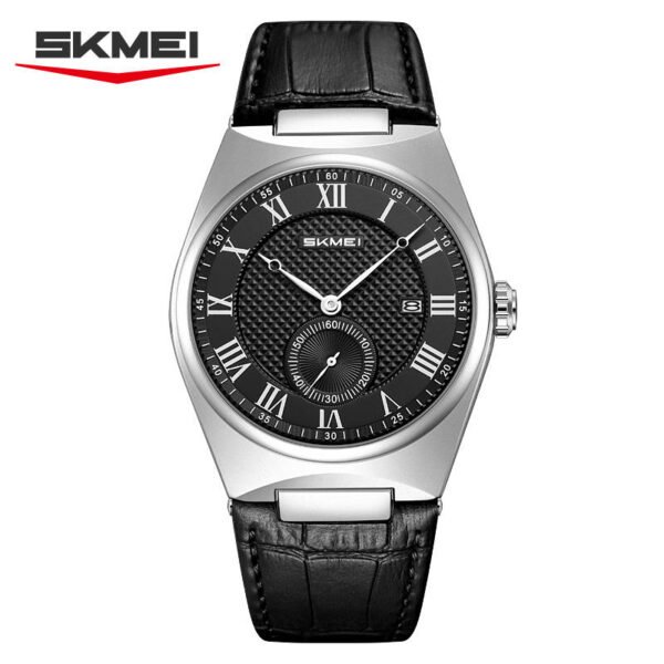 SKMEI 9390 Luxury Men’s Roman Dial Quartz Watch- Black