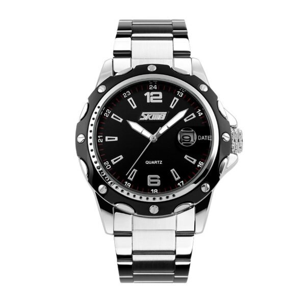 Skmei 0992 Alalog Quartz Watch for Men- Silver Black