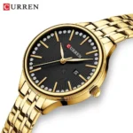 CURREN 9099 Small Dial Simple Stainless Steel Ladies Watch-Gold Black - Image 2