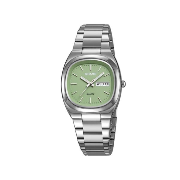 Skmei 2420 Multifunctional Quartz Watch for Men-Silver & Green