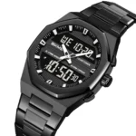 SKMEI 2624 Analog Digital Quartz Watch For Men-Black - Image 2