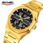 SKMEI 2624 Analog Digital Watch For Men- Gold - Image 2