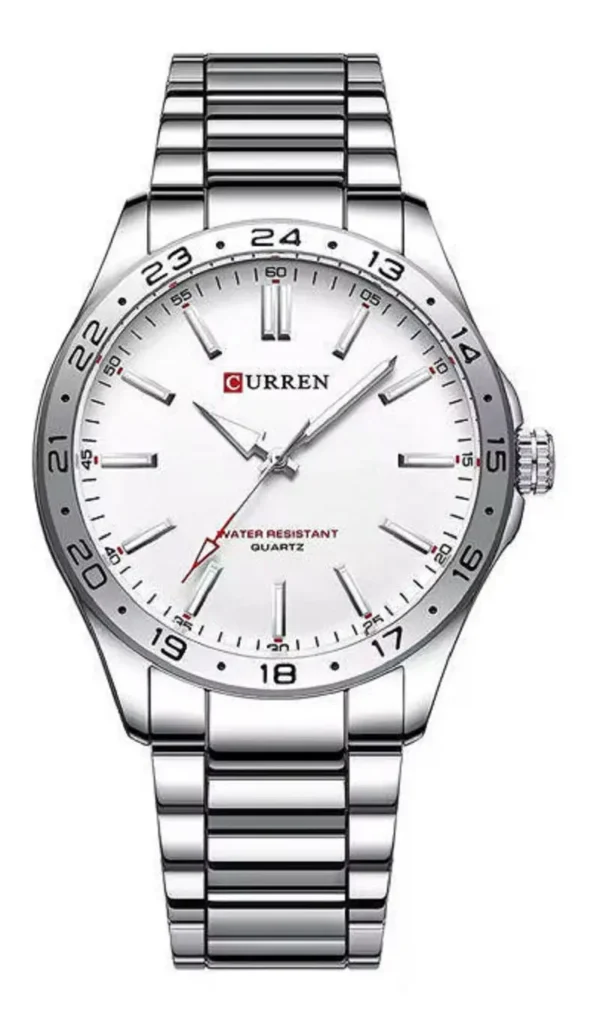 Curren 8452 Luxury Stainless Steel Men’s Watch – Silver