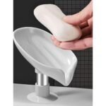 Leaf Shape Soap Box Drain Soap Rack Bathroom Shower Soap Holder Ash Colour