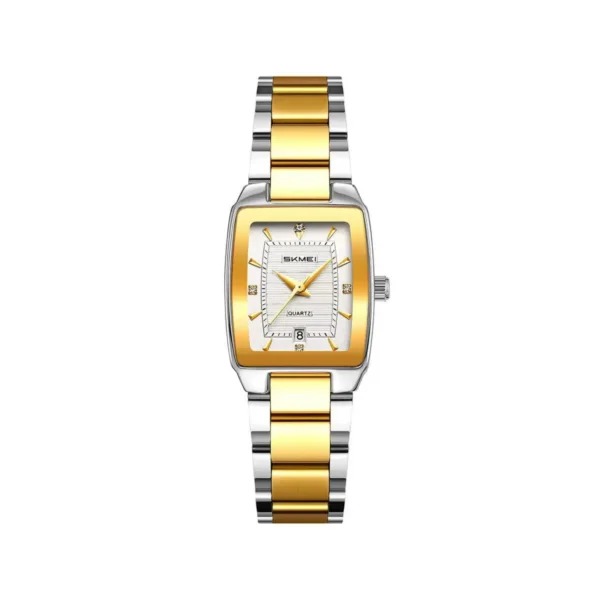 SKMEI 2578 Waterproof Rhinestone Case Fashionable Quartz Ladies Watch - Silver Gold