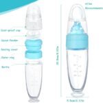 Baby Food Dispenser Spoon, Baby Spoon Bottle Squeeze Feeder, Infant Fruit Kids Silicone Bottle, Toddlers Boys Girls (Blue) - Image 3