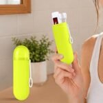 Portable Toothbrush Holder Toothbrush Cover Storage, Portable Dust-Proof Toothbrush Cases Toothbrushes Holder for Daily and Travel Yellow Colour - Image 2