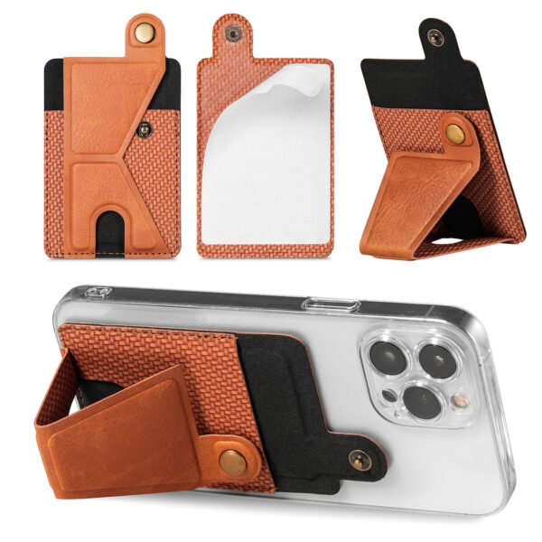 Holder with Stand Smart Phones or Cases PU Phone Wallet Brown Colour