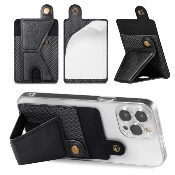 Holder with Stand Smart Phones or Cases PU Phone Wallet Black Colour