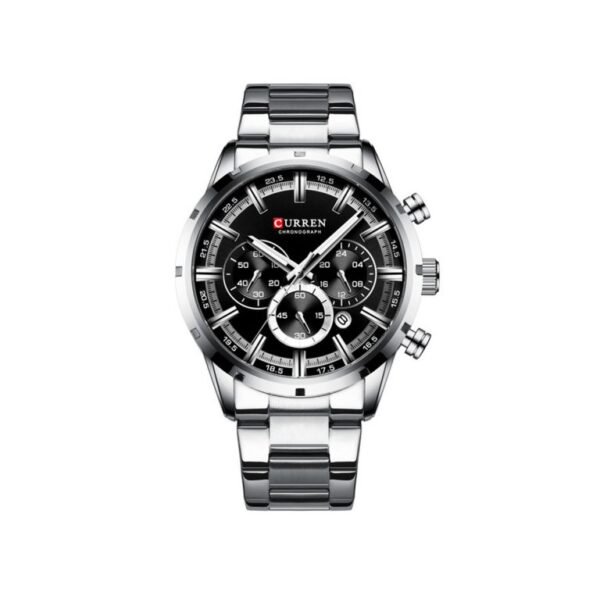 CURREN 8355 Multi-function Steel Strap Watch for Men – Silver
