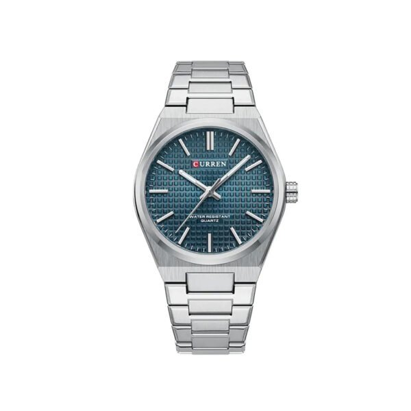 Curren 8439 Luxury Analog Stainless Steel Men’s Watch–Silver Blue