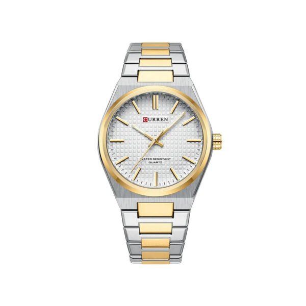 Curren 8439 Luxury Stainless Steel Men's Watch–Silver Gold