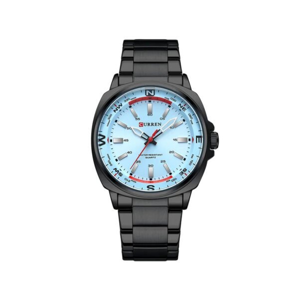 Curren 8455 Stainless Steel Analog Wristwatch Quartz Watch-Sky Black