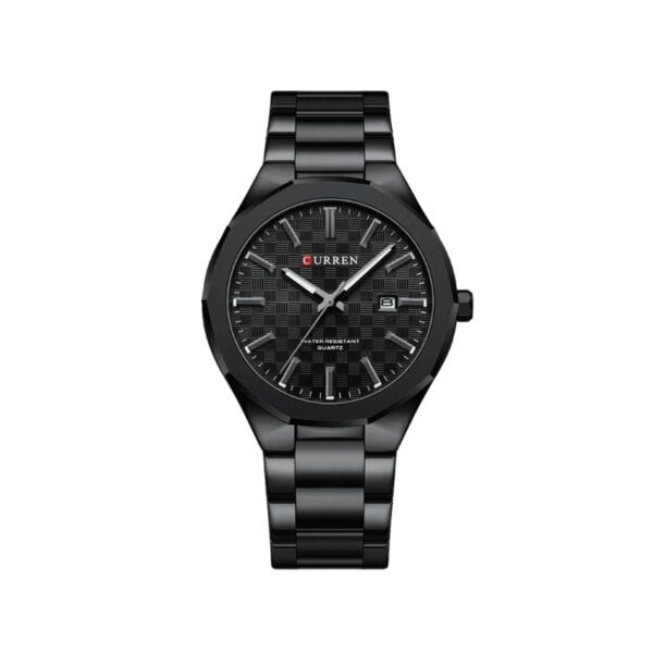 Curren 8477 Stainless Steel Analog Quartz Watch for Men -Black