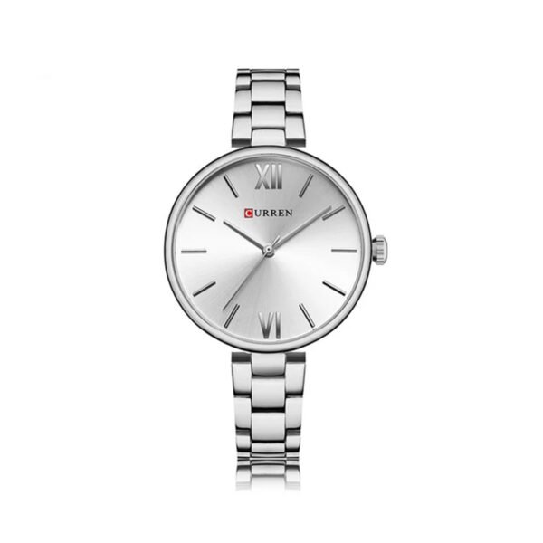 Curren 9017 Quartz Wrist Watch For Women’s- Silver