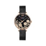 Curren 9065 Stainless Steel Strap Watch for Women- Black