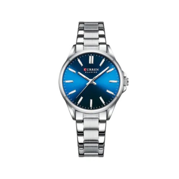 Curren 9090 High Quality Women’s Watch -Silver & Blue