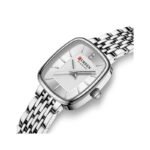 CURREN 9093 Analog Luxury Square Classic Women’s Watch -Silver - Image 2