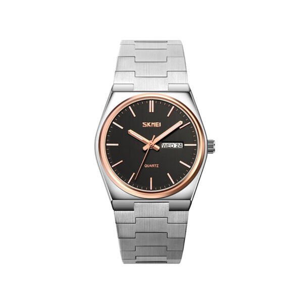 Skmei 9288 Quartz Stainless-Steel Men’s Watch–Rose Gold Black