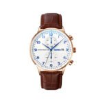 SKMEI 9301 Premium Leather Men Quartz Analog Watch-Brown & White