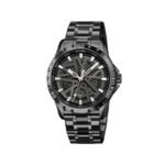 Skmei 9337 Quartz Hollow Out Dial Waterproof Stainless Steel Srap Watch-Black