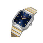 Skmei 9361 Square Quartz Watch for Men- Silver Gold & Blue - Image 2