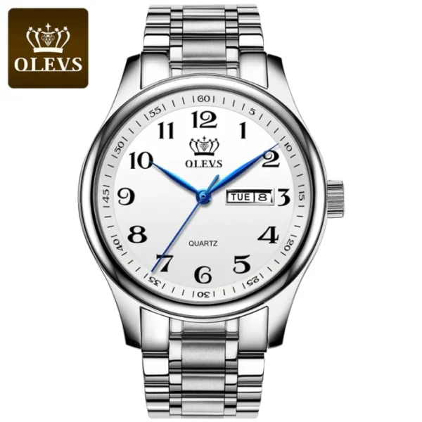 OLEVS 5567 Silver Stainless Steel Analog Watch For Men - Silver