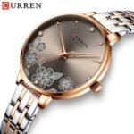 CURREN 9068 Luxury Steel Strap Quartz Ladies Watch- Coffee - Image 2