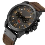 Curren 8314 Analog Classic Chronograph Watch for Men-Chocolate - Image 2