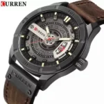 Curren 8301 Casual Sports Stainless Steel Men’s Watch- Brown - Image 2