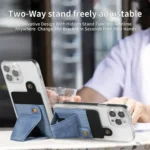 Holder with Stand Smart Phones or Cases PU Phone Wallet Blue Colour - Image 2