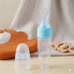 Baby Food Dispenser Spoon, Baby Spoon Bottle Squeeze Feeder, Infant Fruit Kids Silicone Bottle, Toddlers Boys Girls (Blue) - Image 2