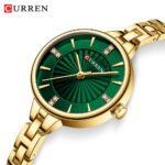 Curren 9097 Analog Women’s Watch – Gold Green - Image 2