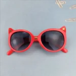 Girls Boy Cute Anti UV Eyeglasses Glasses Toddler Baby Cat Sunglasses for Kids Children Red Colour
