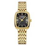 CURREN 9093 Analog Luxury Square Classic Women’s Watch - Golden Black