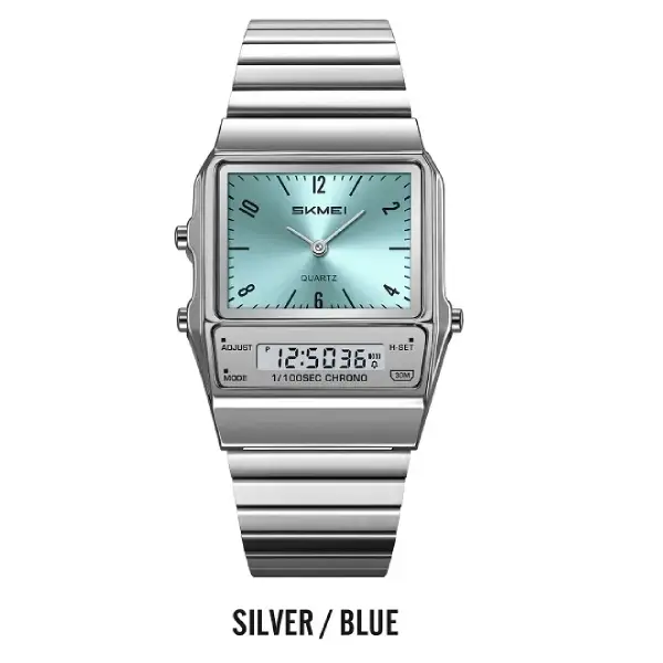 SKMEI 2632 Analog Digital Watch for Men - Silver Blue