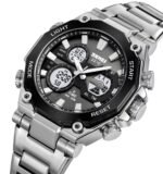 Skmei 2210 Dual Time Display Digital Watch for Men- Silver - Image 2