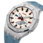 SKMEI 2243 Duel Display Luxury Wrist Watch for Men-White Blue - Image 2
